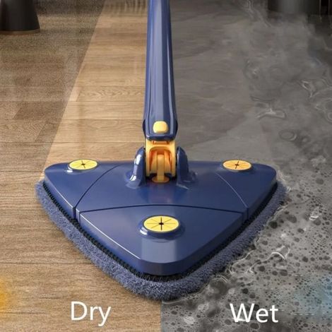 Vadrouille de nettoyage triangulaire 360,brosse de nettoyage télescopique pour plafond domestique,pour carreaux murs-Blanc mop 1pcs (1/4)