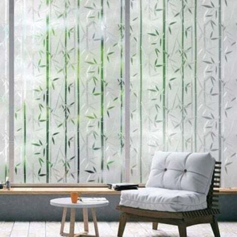 1PC Blackout Window Film, 45x200CM, Privacy Window Film, Bamboo Pattern Window Film, UV-Reflective Privacy Screen, Electrostatic Window Film (No Glue Required)