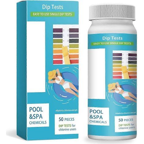 50 3-in-1-Poolwasser-Teststreifen zur Chlor- und Alkalitätskontrolle (1/5)