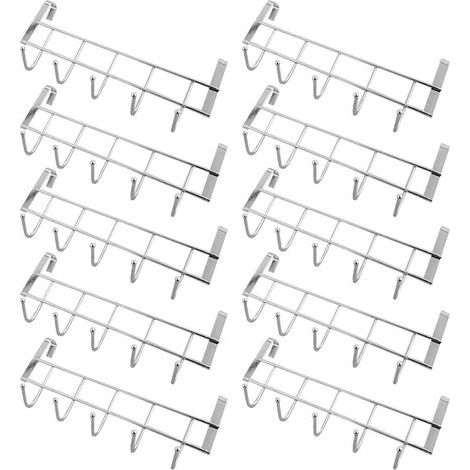 10 multifunktionale Türhaken – robust und mit 5 Haken zum Aufhängen von Mänteln, Handtüchern und Gürteln. Ideal zur Aufbewahrung von … (1/5)