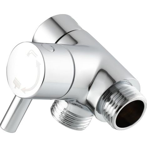 Adaptateur de douche G1/2 en laiton pour douchette à main et tête de pulvérisation fixe, chromé (1/5)