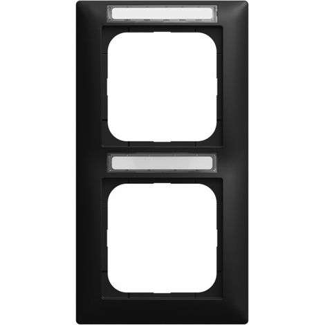 Busch-Jaeger Cadre enjoliveur avec fenêtre de visualisation, vertical 2 compartiments noir mat - Busch-balance® SI (1722 NS-915), 2CKA001754A4939