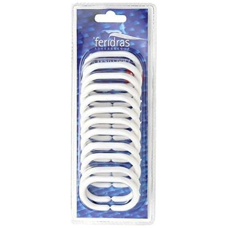 FERIDRAS Set 12 Ganci Doccia, Bianco, 2x9x22.5 cm (1/2)