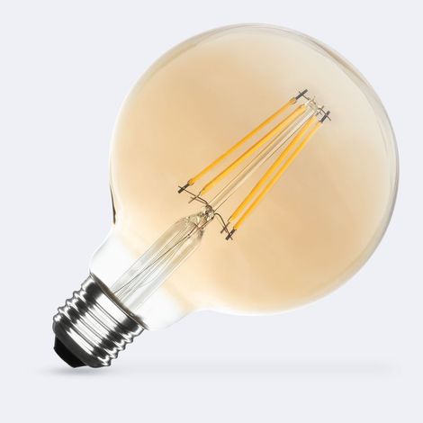 Lampadina Filamento LED E27 8W 750 lm Regolabile G95 Gold No Flicker 2700K Bianco Caldo