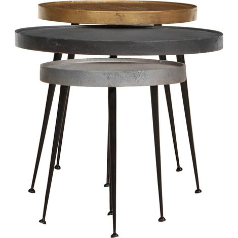 Maison Exclusive - Tavolini da Salotto 3 pz Multicolorein Legno Multistrato