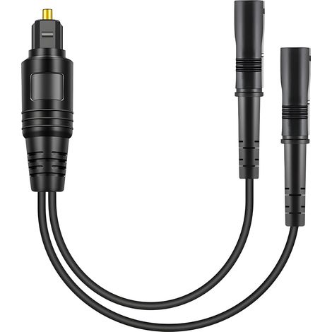 Répartiteur Toslink 1 entrée 2 sorties – Câble adaptateur audio optique pour signal numérique SPDIF, 1 x 3,5 mm vers 2 x 6,35 mm, compatible avec TV, lecteur Blu-ray, barre de son, amplificateur, home (1/5)