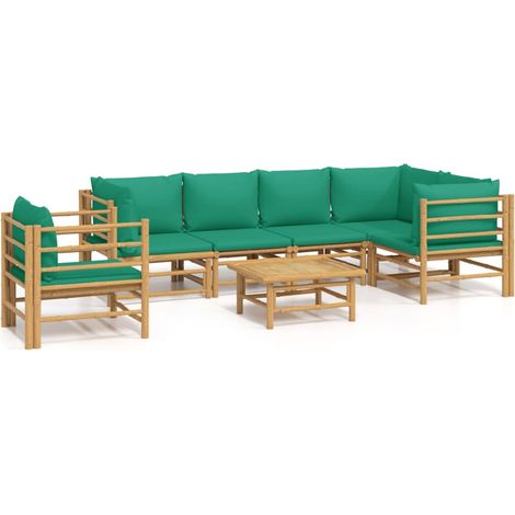 Maison Exclusive - Set Salotto da Giardino 7pz con Cuscini Verdi Bambù