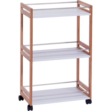 Carrello da bagno Zeller in bambù naturale 81x51x30 cm