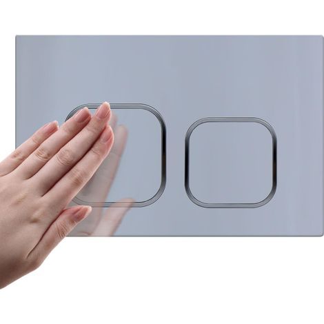 WC-Betätigungsplatte, kompatibel mit Geberit Sigma, Zweimengenspülung, ABS, Chrom, Badezimmer (1/5)