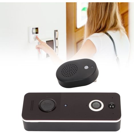 Sonnette vidéo, sonnette intelligente WiFi HD avec vision nocturne, caméra de judas électronique à distance pour usage domestique. (1/5)