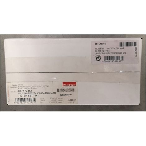 Kit 1 filtre air + 5 préfiltre DOLMAR - MAKITA - 957173161 (1/2)