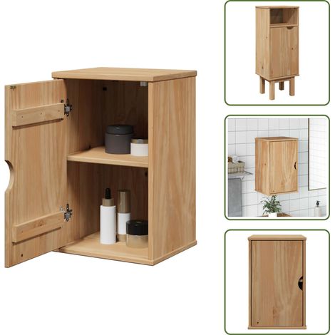 Armadio da bagno - vidaXL Mobile da Bagno OTTA 35x30x55 cm in Legno Massello di Pino - Armadio in pino