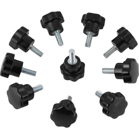 Ensemble de 10 vis à tête étoilée en plastique M516, accessoires pour machines-outils, noir