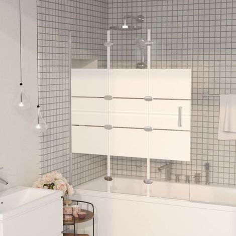 Cabine de douche pliable ESG 120x140 cm, paroi de salle de bain blanche, design compact et moderne (1/5)