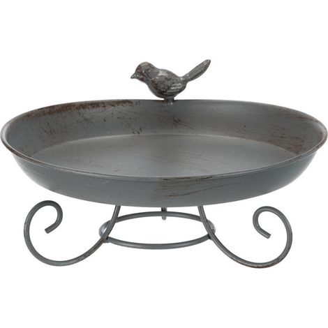 Trixie – Abreuvoir mangeoire en métal pour oiseaux – Revêtement en poudre – Capacité 800 ml – Diamètre 22 cm – Pour surfaces lisses