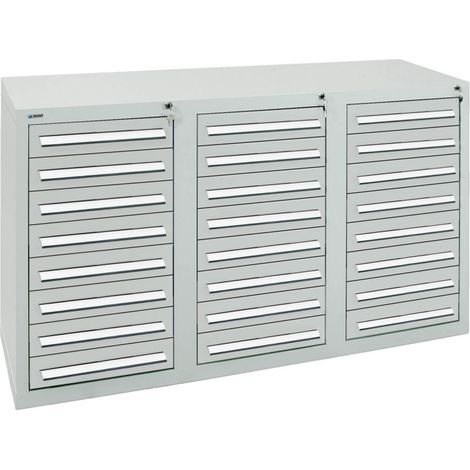 Stumpf Schubladenschrank Serie T-100/35-3, 24 Schubladen lichtgrau (24x100mm) (1/3)