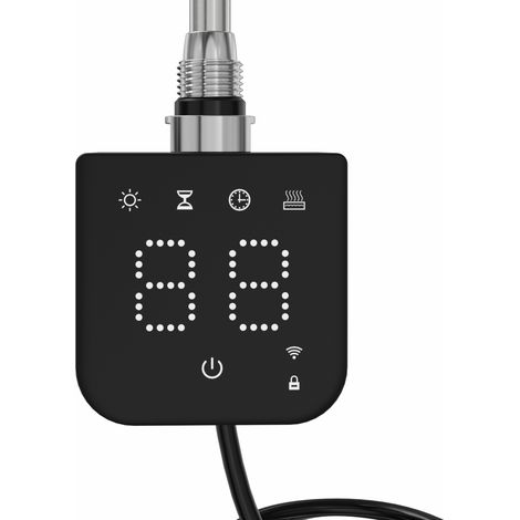 WarmeHaus Square Touch Screen Smart WiFi Thermostatic Electric Heating Element with 7 day Timer Child Lock Dual Fuel for Bathroom Heated Towel Rails and Radiators Black 250W (1/4)