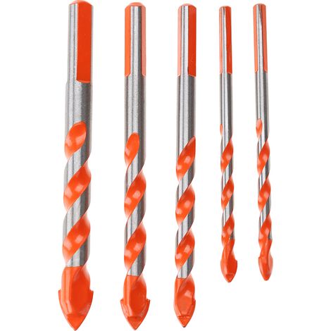 Lot de 5 forets multifonctionnels en alliage avec poignée triangulaire pour perceuse électrique manuelle, de 6 à 12 mm (1/5)