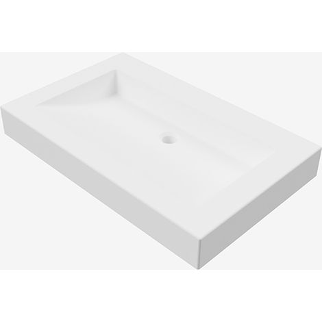Top bagno con lavabo a scivolo integrato in SOLID SURFACE, finitura bianco opaco - Idral