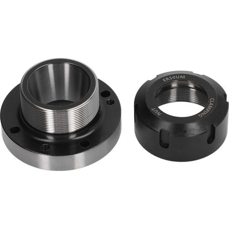 Mandrin à pince ER50, diamètre 100 mm, 7 trous, acier au carbone, pour tour et fraiseuse CNC (1/5)