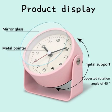 Réveil en Métal, Horloge de Bureau Silencieuse pour Étudiants pour Chambre, Bureau, Décoration de Bureau A (1/5)