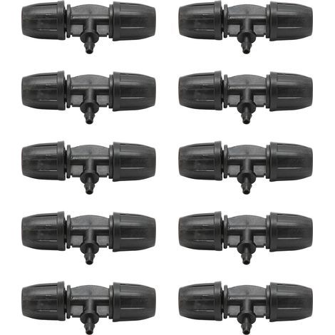 Té réducteur 8/11 à 4/7 avec boucle, connecteur barbelé pour tube d'irrigation de jardin, 10 pièces (1/5)