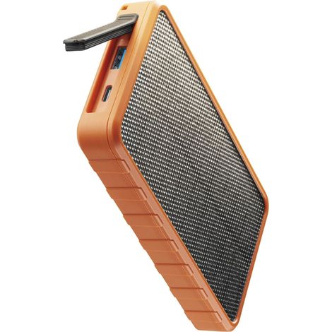 Power Bank Solar - Chargeur Portable avec Panneau Solaire ETFE 1.5W - Capacité 10000mAh - Résistant à l'eau et à la poussière USB-C Power Delivery 20W - Orange (1/5)