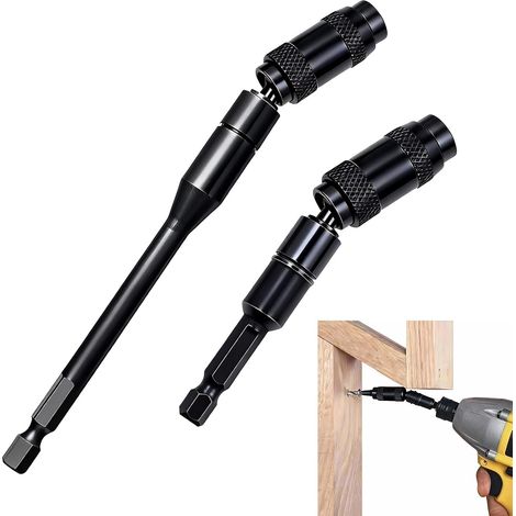 2 Pièces Porte Forets Pivotants Magnétiques, Renvoi D'angle Visseuse, Porte Embout Visseuse, Rotation à 20 Degrés 1/4", Porte Embouts Pour les Espaces Etroits ou les Coins (1/5)