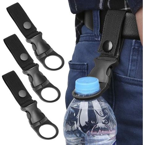 Soporte para botellas, 6 piezas, Soporte universal para botellas, Soporte para cinturón, Soporte para botellas de cadera, Negro/Verde/Caqui (1/5)