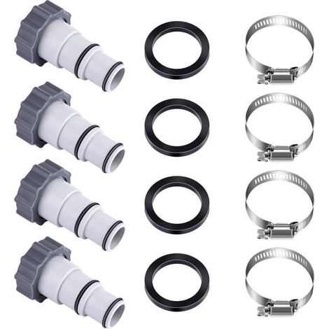 32 à 38mm Adaptateur de Tuyau de Piscine A avec Collier pour Pompes de Piscine à Raccordement Fileté Pièces Adaptateur de Tuya(105) (1/4)