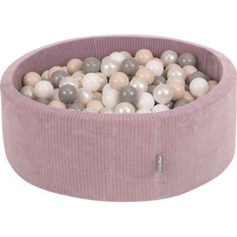 Piscina redonda seca de espuma KiddyMoon con pelotas de 7 cm para juego sensorial y terapia de integración sensorial, cubierta con cremallera, diámetro 90 cm, altura 30 cm. (1/5)