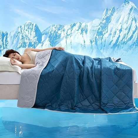 Une grande couverture rafraîchissante adaptée pour les dormeurs chauds, avec un design double face pour une sensation de fraîcheur, parfaite pour un sommeil d'été léger et doux, 70,1 x 100,1 cm (1/5)