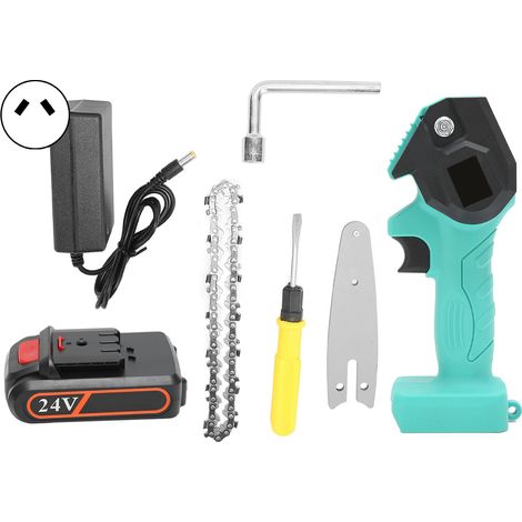 Mini scie d’élagage électrique portative FYD001 verte AC110240V prise AU – tronçonneuse de jardin à main (1/5)