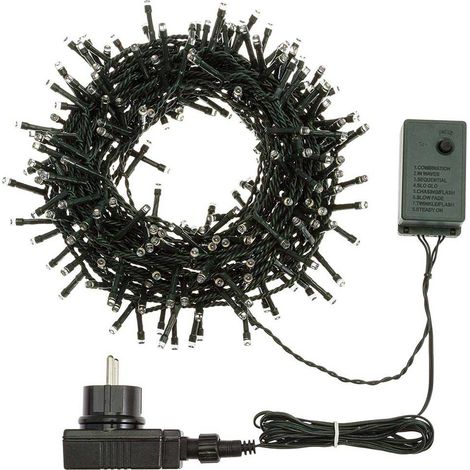 Catena Luminosa 300 LED Bianco Freddo Uso Interno Esterno Con Controller 8 Funz. (1/4)