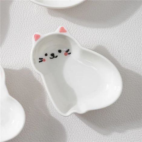 Plat en céramique de style japonais (chat de 10 cm), plat en céramique créatif pour la maison