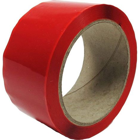Nastro Adesivo per imballaggio acrilico colorato silenzioso in PPL - 66 mt x 50 mm - Packaging: 50mm x 66MT (12 Rotoli) - Colore: Rosso (1/3)