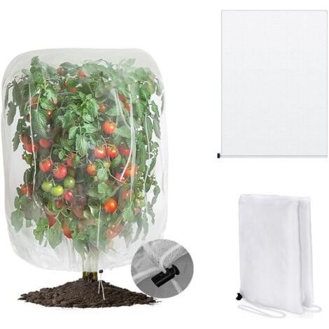 QORVA-(100x150cm) 1 Stück Gartennetz mit Kordelzug, zum Schutz von Gartenpflanzen vor Vögeln, Käfern, Zikaden und Insekten (1/5)