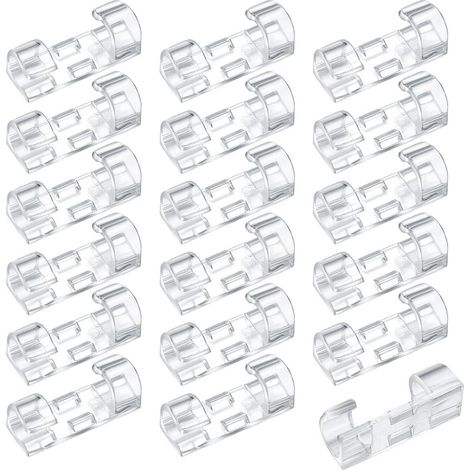 120 selbstklebende Kabelclips, runde Kabelhalter, Kabelorganisatoren, Kunststoff-Wandkabelclips mit selbstklebenden Pads, geeignet für den Einsatz in Büros, Wohnungen, Autos und Büros (transparent).