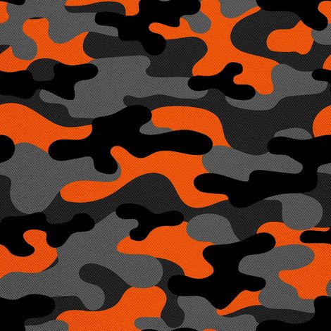Tela Oxford para decoración de exteriores - Motivo de camuflaje naranja (1/5)