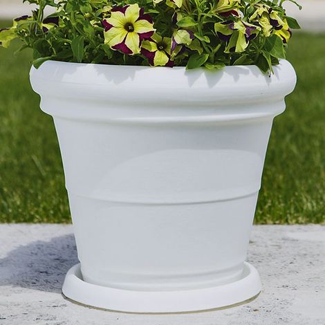 Vaso in Polimero Monacis Doppio Bordo Liscio Bianco Ø60 (55X49h) (1/4)