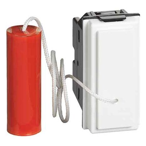 PULSANTE UNIPOLARE A TIRARE 'LIVING NOW' BTICINO 1P NO + 1P NC - 10Ax 250V - Bianco