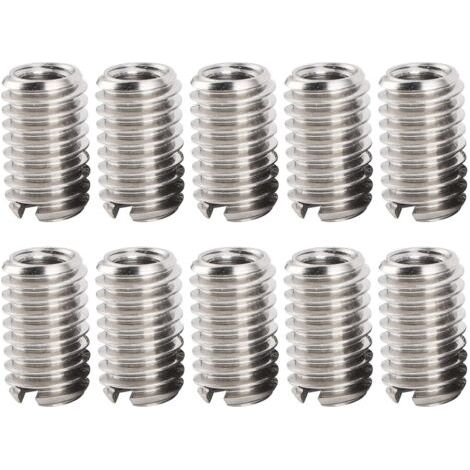 RHG Lot de 10 inserts filetés en acier inoxydableFiletage femelle M4 x 0,7mm et mâle M6 x 1mmRéparation filetages endommagés (1/5)