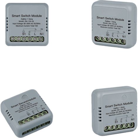 Module Interrupteur Zigbee Sans Fil 40x40x18mm, Relais 1 Voie avec Minuterie, Contrôle Vocal pour Google Home, Lampe (1/5)