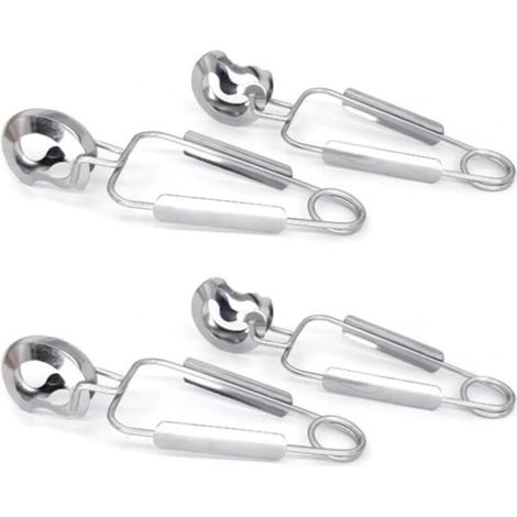Set of 4 Stainless Steel Snail Tongs with Seafood Forks for Snails and Seafood Salad (1/4)