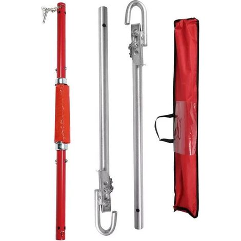 Barre de remorquage robuste 3T avec amortisseur à ressort - Capacité de 3000 kg - Installation facile, rouge pour une visibilité optimale, incluant une pochette de rangement portable - Idéale pour l'a (1/5)