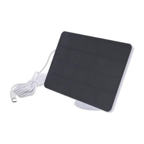 Chargeur de Panneau Solaire éTanche 4W pour CaméRa de SéCurité à Domicile Chargeur Alimenté par Cellules Solaires avec Câble de Charge, Blanc