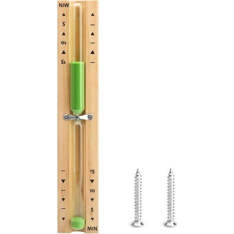 Sanduhr, Holz und Glas, 29 cm, hitzebeständig, 15-Minuten-Saunatimer, Yoga, Küche (1/5)
