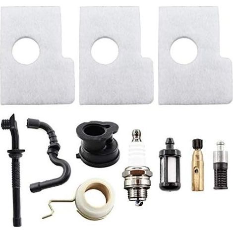 Kit de 3 pièces comprenant filtre à air, pompe à huile, vis sans fin, conduite de carburant et filtre à huile pour tronçonneuse Stihl 017 MS170 MS170C 018 MS180 MS180C 1130 124 0800 (1/5)