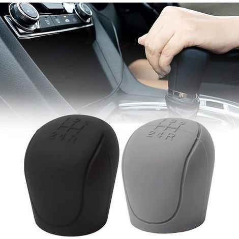 Voiture Pommeau de Levier de Vitesse Couvercle,Couvercle de Pommeau de Levier Vitesse de Voiture en Silicone,Résistant à l'usure. (1/3)