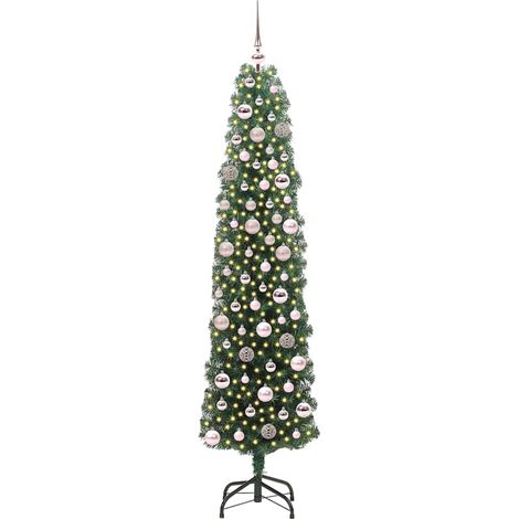 Sapin de Noël，Arbre de Noël artificiel Vert 180 cm PVC et acier et plastique CFW14342 (1/5)